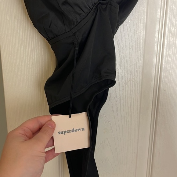 Superdown Sage Black Open Back Tank Bodysuit Size Small - Picture 7 of 8